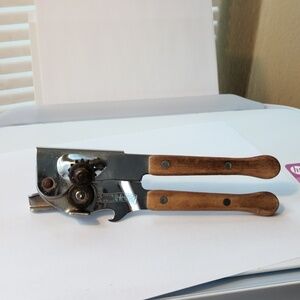 Old Wood Handle Can Opener From SWING A WAY . Works Working